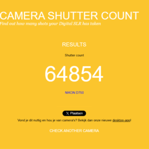 Shuttercount aantal clicks gebruikte Nikon D750